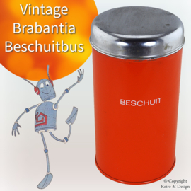 Boîte à Biscuits Vintage Orange Brabantia avec Souffleur à Biscuits – Design Fonctionnel des Années 60-70