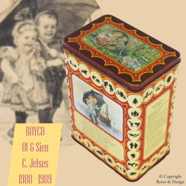 Boîte à Soupe Vintage Royco avec Illustrations d'Ot et Sien par C. Jetses - Une Œuvre d'Art Intemporelle