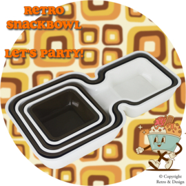 Stunning Retro Elegance! Snack Tray in Brown with White