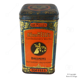 Boîte à Toffees Van Melle (1925-1928) – Boîte Publicitaire Historique avec Motif d’Oiseau