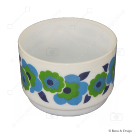 Arcopal Lotus soup bowl in blue/green floral pattern