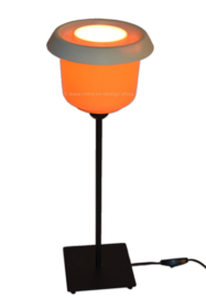 "Batter" Retro-Vintage Tupperware tafellamp in oranje-wit