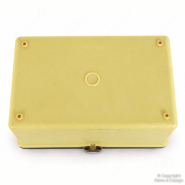 Vintage Curver naaikoffer crème met bruin deksel – jaren 70