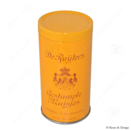 Descubre la Nostalgia: Lata Vintage Amarilla Oscura para los "Gestampte Muisjes" de De Ruijter