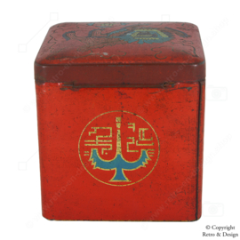 Vintage Tin Cube for Lotus Tea - Van Nelle's Speciale China Melange