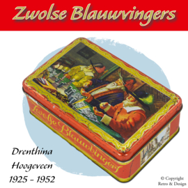 Découvrez l'héritage de Zwolle avec la boîte à biscuits vintage pour les Blauwvingers de Zwolle !