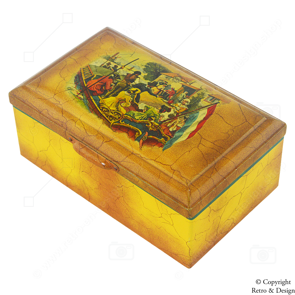 Lata vintage de té Pickwick (1930–1937) – Rara lata rectangular con ilustración de barco y casa de té