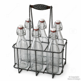 Vintage Metal Bottle Carrier Rack – Porte-Bouteilles Vintage en Métal pour 6 Bouteilles