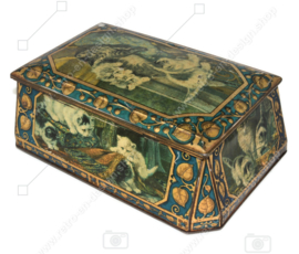 Vintage tin with images of cats by Henriëtte Ronner-Knip