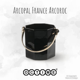 Cubitera vintage negra para cubitos de hielo de Arcoroc France, Octime-negro