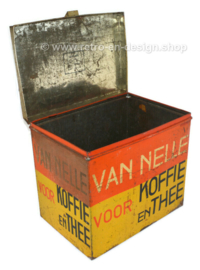 Blikken Trommel of Winkelblik voor Koffie en Thee van het merk Van Nelle, Rotterdam