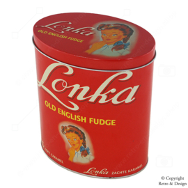 Lata Ovalada Roja Retro de Lonka para Caramelo Blando