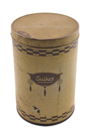 Vintage tweetalig voorraadblik "Suiker" - "Sucre"