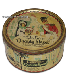 Oude brocante snoeptrommel van Mackintosh's Quality Street, 1940/1959