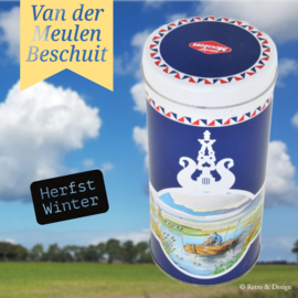 Boîte à biscuits/biscottes vintage par Van der Meulen, décor Automne / Hiver
