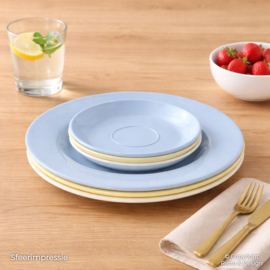 Vintage Mepal “Odense” Melamine Servies – Denemarken – Set van 6 (3 borden + 3 schotels)