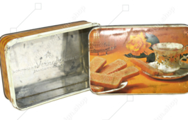 Rectangular vintage tin with separate lid for "Verkade" Langetjes