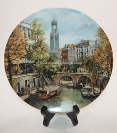 Royal Mosa - 8 wall plates series 'Canals of Holland', painted by Koos van Loon