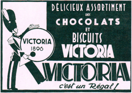 Vintage blikken biscuit trommel van Victoria met in reliëf "De Nachtwacht"