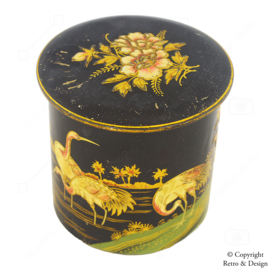 Boîte à Thé Vintage De Gruyter avec Grues et Décorations Florales – Un Joyau Historique