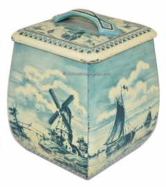 Lata con los molinos y los barcos de vela. Container made in Western Germany