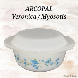 Ofenform / Schmortopf von Arcopal France mit Dekor Veronica / Myosotis Ø 22 cm