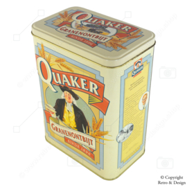 "Bring Nostalgia to Your Kitchen with this Vintage Quaker Tin from 1990!"