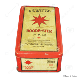 Caja de hojalata vintage para tabaco de Niemeijer “Roode-Ster Light Fragrant Smoking Tobacco”