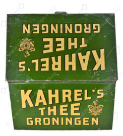 Brocante - vintage Winkelblik of winkeltrommel voor Karhrel’s Thee Groningen