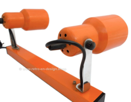 Vintage orange rail with two spotlights, 1960 -1970, dual spot lamp