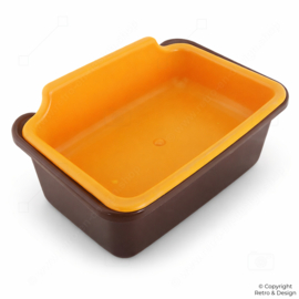 Vintage Curver Potato Storage Bin – Brown & Yellow – 1970s