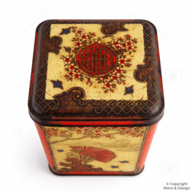 Caja de té vintage Niemeyer – decoración oriental en relieve (1959)