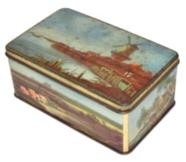 Vintage De Gruyter cocoa tin with Dutch landscapes and mill