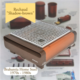 Vintage Brabantia Geschirrwärmer oder Rechaud, 1 Brenner mit Teelichthalter Modell "Shadow-brown"