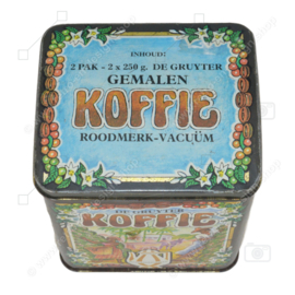 Vintage tin for ground coffee from De Gruyter, brown