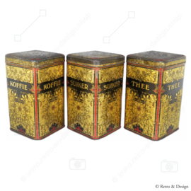 Unique and Nostalgic Set: Antique Storage Tins from Wed. J. Bekkers & Zoon, 1900-1924!