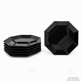 Grillplatte, Fondue teller oder Vorspeisenteller von Arcoroc France, Octime schwarz Ø 25 cm