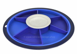 Centro de servicio de la colección Tupperware Preludio con seis compartimentos, azul