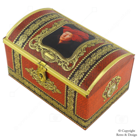 Boîte vintage avec portrait d'un homme au turban rouge