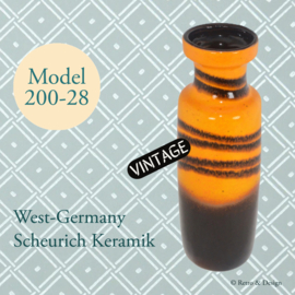 Jarrón vintage de loza de Alemania occidental de Scheurich modelo 200-28