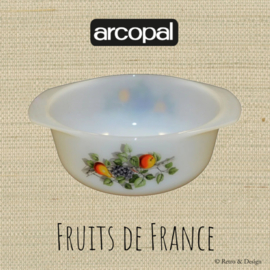 Vintage round casserole, oven dish by Arcopal Fruits de France Ø 22 cm