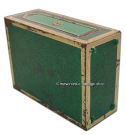 Caja de dinero de lata vintage en forma de caja fuerte hecha por Smith & Johnson, London