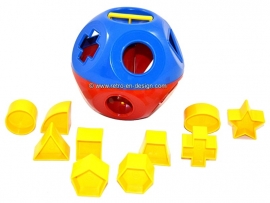 Tupperware Kinder Puzzleball. Tupper Toys Kombi Steck-Ball in rot blau gelb