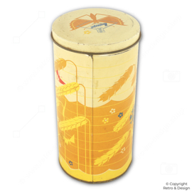Vintage Hooimeijer Biscuit Tin “Puurt wat duurt” – Nostalgic 1950s Collectible