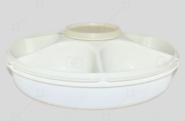 Vintage Tupperware divided serving center - Grote snackschaal, serveerschaal of hapjesschaal