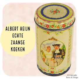 "Boîte à biscuits vintage Albert Heijn Zaanse : Un chef-d'œuvre historique de style rétro"