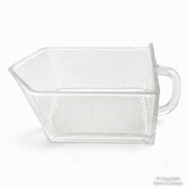 Vintage Glazen Gruttersbak Lade / Schepbak – Persglas met Ruitpatroon (Jaren ’50)