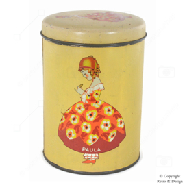 Lata de Galletas "Paula" – Diseño Nostálgico de Envase de 1930 a 1950