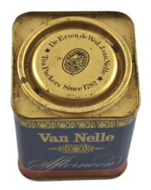 Blauw, blikken theebusje Van Nelle's Afternoon Tea, 128 gram
