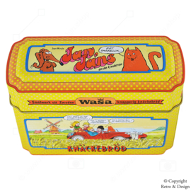 Vintage Bewaarblik voor WASA Knäckebröd met Jan, Jans en de Kinderen